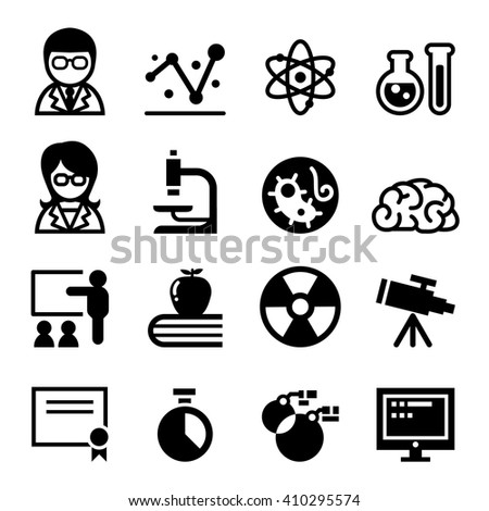 Science Scientist Research Icon Set Stock Vector 410295574 - Shutterstock