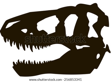 Tyrannosaur Skull Dinosaur Silhouette Illustration Stock Illustration ...