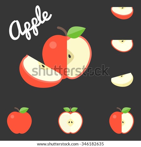 Vector apple, flat design