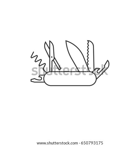 army knife, outline icon