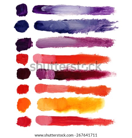 Vector Colorful volumetric brush strokes, oil, acrylic, beautiful texture