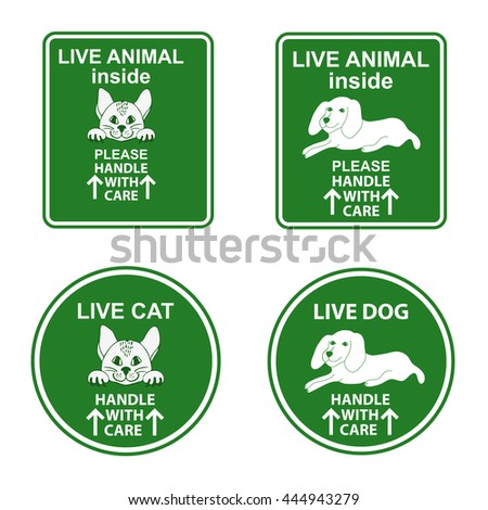 live animal handle care sign special stock vector