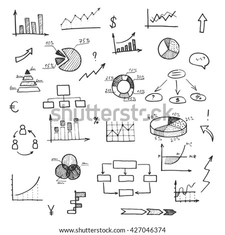 Hand Drawn Business Doodle Set Chart Stock Vector 427046374 - Shutterstock