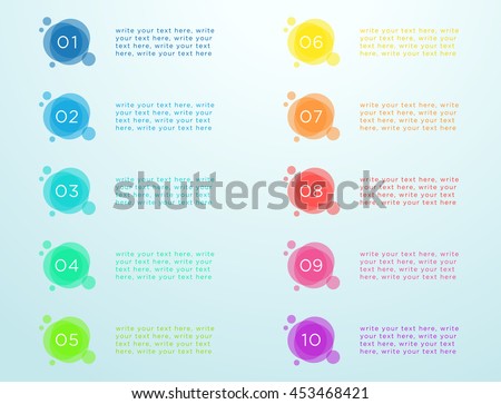 Abstract Circle Number Bullet Points 1 to 10