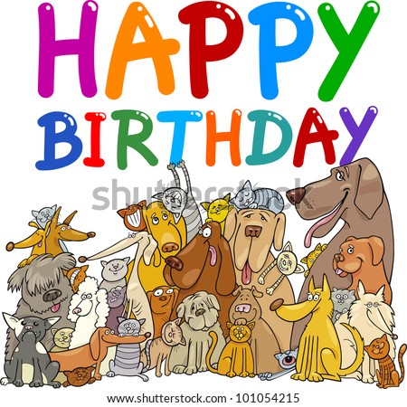 Cartoon Illustration Design Happy Birthday Anniversary Stock Ilustrace