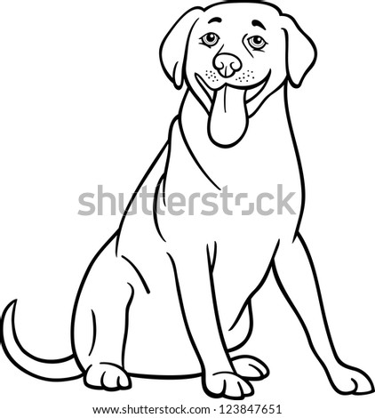  Black  White  Cartoon Illustration Funny  Labrador Stock 