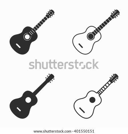 Guitar Icon Black White Icons Vector Stock Vector 350529293 - Shutterstock