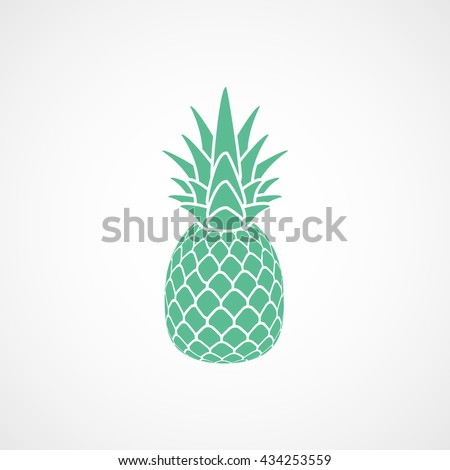 Pineapple Green Flat Icon On White Background
