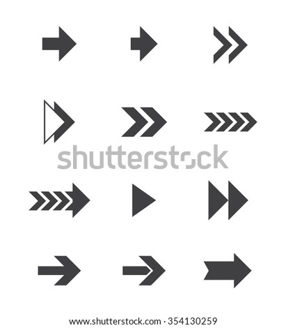 25 Arrow Sign Icon Set 07 Stock Vector 142603021 - Shutterstock