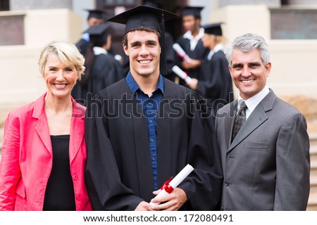 College Graduate With Parents  Stock Images Royalty Free 