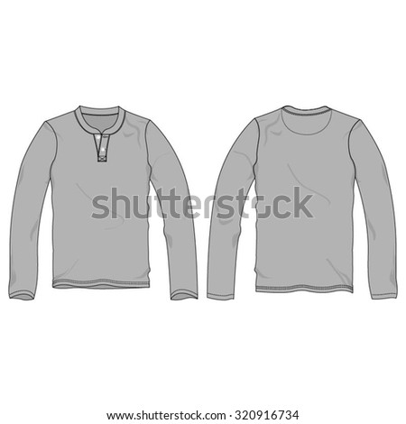 Men Henley Neck Tshirt Long Sleeve Stock Vector 320916734 - Shutterstock