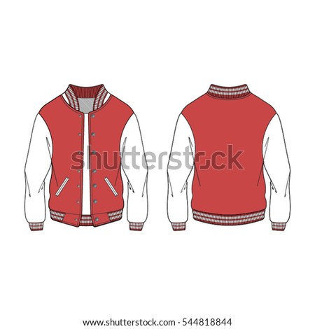 Women Sport Varsity Jacket Template Stock Vector 544818844 - Shutterstock