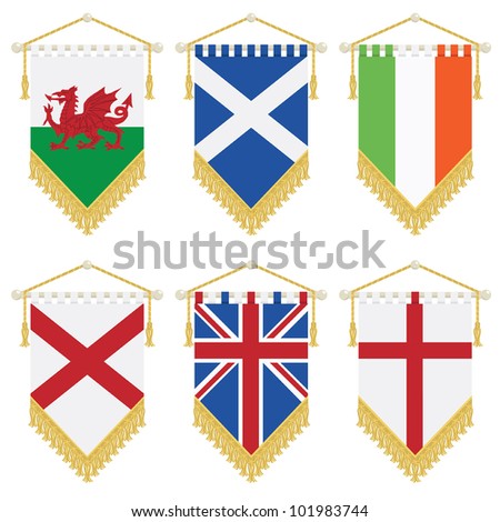 British Isles Ireland Flag Pennants Isolated Stock Vector 101983744 ...