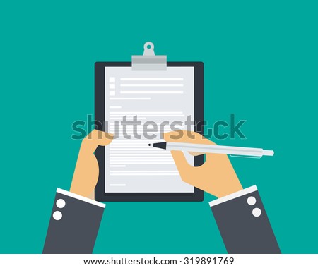Man Signs Document Stamped Handle Puts Stock Vector 237498064 ...