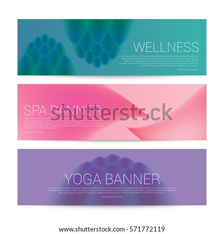 Wellness Spa Yoga banner template flyer menu cover, vector illustration