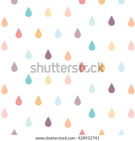 seamless colorful rain drops pattern background