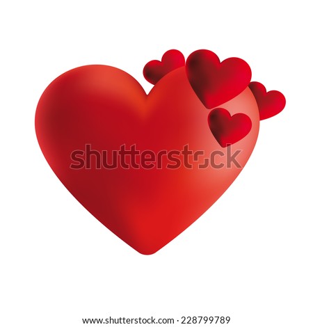 Red valentine heart. Love concept. Vector illustration