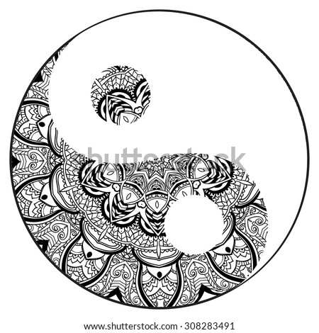 Download Ornament Card Mandala Yin Yang Geometric Stock Vector ...