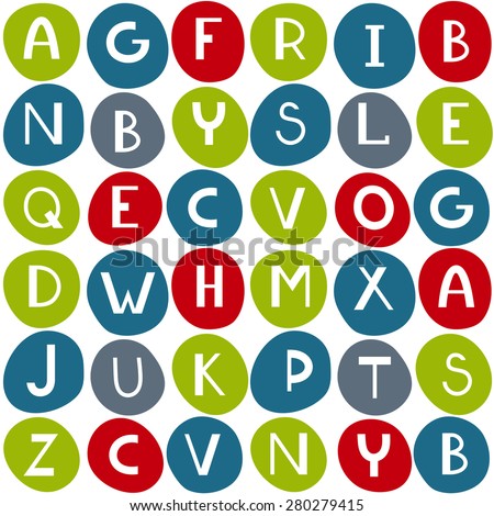 Vector Set Colored Letters Stylish Abc Stock Vector 279848693 ...