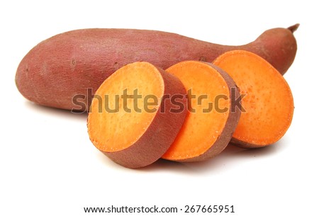 Sweet potato isolated on white background