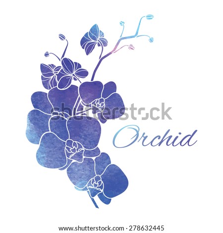 Painted Purple Watercolor Orchids