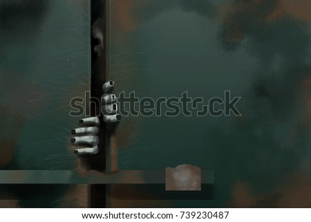 digital painting ghost in the door room.ghost hand : ghost door - pezcame.com