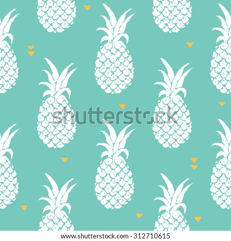 Vector Seamless Pattern with Pineapples