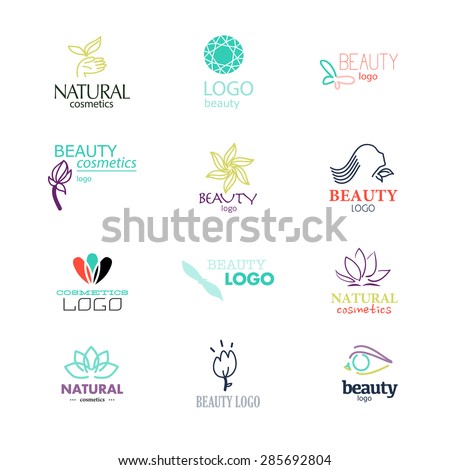 Set Beauty Industry Fashion Logo Identity Stock Vector 285692804 ...