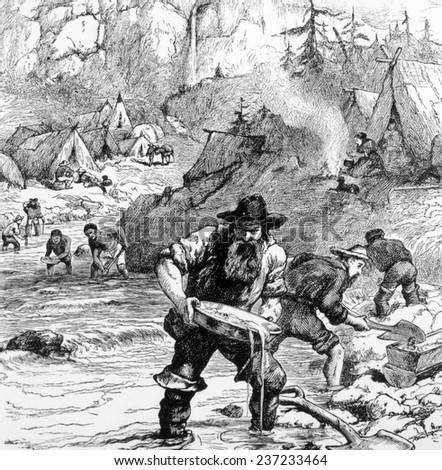 Gold Rush Goldwashing California 1849 Stock Illustration 237233464 ...