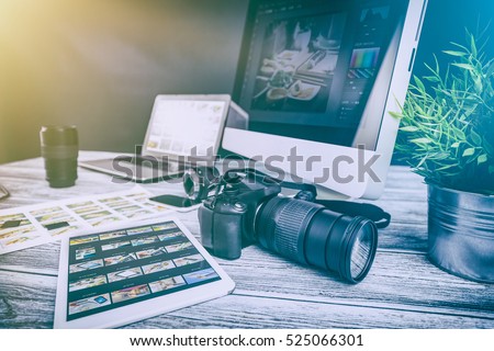 photographer photographic photograph journalist camera traveling photo dslr editing edit hobbies lighting concept - stock image