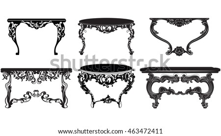 Vintage Baroque Table Set Collection Elegant Stock Vector 463472411 ... Vintage Baroque Table Set Collection Elegant Stock Vector 463472411 ...