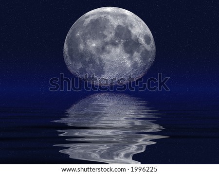 Full Blue Moon Over Cold Night Stock Photo 63670081 - Shutterstock