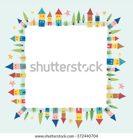 Download Houses Border Stock Vector (Royalty Free) 372440704 ...