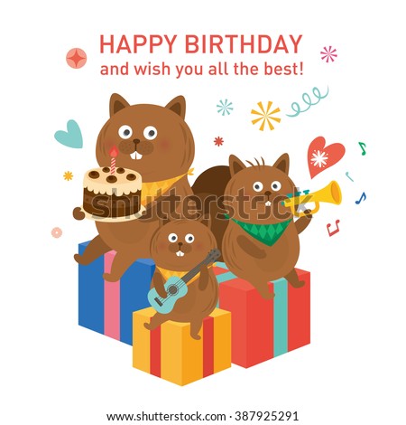 Happy Birthday Squirrel Stock Photos, Royalty-Free Images & Vectors ...