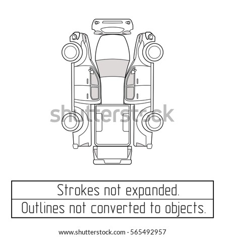Truck Pickup Outline Drawing Stock Vector 565492957 - Shutterstock