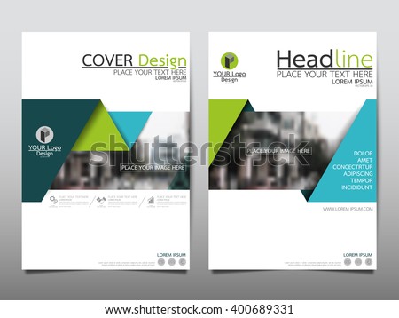 Green annual report brochure flyer design template vector, Leaflet cover presentation abstract flat background, layout in A4 size