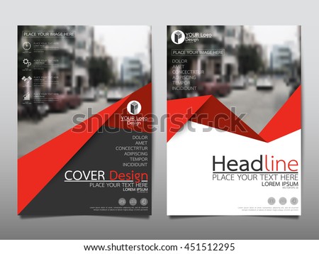 Red triangle business annual report brochure flyer design template vector, Leaflet cover presentation abstract geometric background, modern publication poster magazine, layout in A4 size