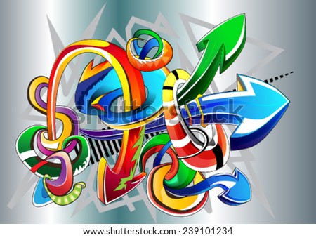 Graffiti Arrow Stock Vector 239101234 - Shutterstock