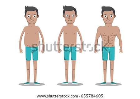 Fat Slim Man Stock Vector 302276294 - Shutterstock