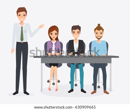 Set Business Characters Working Office Vector Stock Vector 598945712 ...