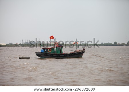 Hai Phong, Viet Nam, July 12, 2015, Fishermen village in CatBa Island. Fisheries here well developed fishing. Tourists can visit the island to visit the fishing villages with very cheap costs