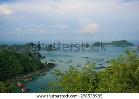 HAI PHONG, VIETNAM, Aug 31, 2014: CatBa bay where there the beach clean on july, Aug 31, 2014 in Cat Ba, Hai Phong, Vietnam