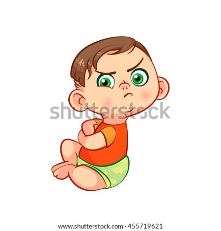 funny frowning and sitting cartoon toddler character childrens emotions - Toddler Cartoon Characters funny frowning and sitting cartoon toddler character childrens emotions - Toddler Cartoon Characters