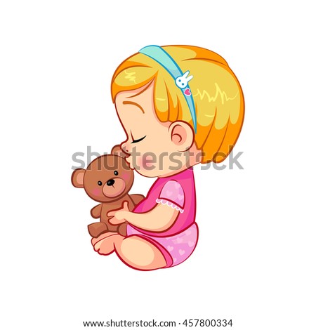 cute little baby girl kissing her teddy bear adorable sitting with closed eyes cartoon toddler - Toddler Cartoon Characters cute little baby girl kissing her teddy bear adorable sitting with closed eyes cartoon toddler - Toddler Cartoon Characters