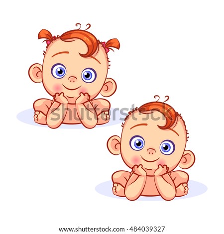 Little Kids Lying On His Stomach Stock Vector 484039327 - Shutterstock