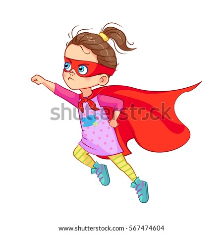 Cute Super Girl Character Vector Illustration Stock Vector 567474604 ...