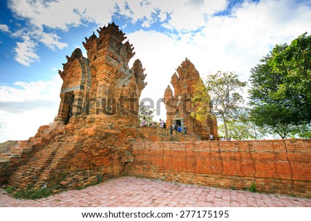 PHAN RANG town, VIET NAM, 02 january, 2015 - Po Garai Cham temple is a tower located in the medieval principality of Panduranga Cham, Phan Rang City, Ninh Thuan, Vietnam