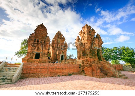 PHAN RANG town, VIET NAM, 02 january, 2015 - Po Garai Cham temple is a tower located in the medieval principality of Panduranga Cham, Phan Rang City, Ninh Thuan, Vietnam