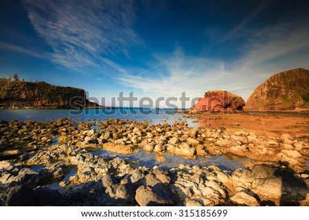 rocky coast in Phu Yen, Vietnam