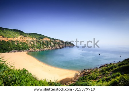 the view from the lighthouse to the bay in Phu Yen, Vietnam